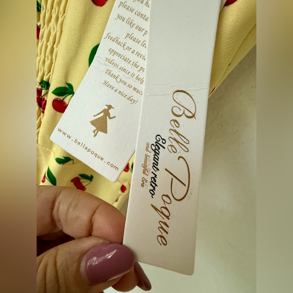 Yellow Cherry-Print Retro Sundress - Picture 5 of 7